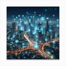 Futuristic Cityscape 27 Canvas Print