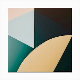 Curves in Contrast: Abstract Geometric Digital Art Canvas Print