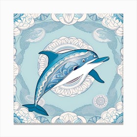 Dolphin In A Frame Canvas Print