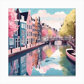 Amsterdam City Low Poly (25) Canvas Print