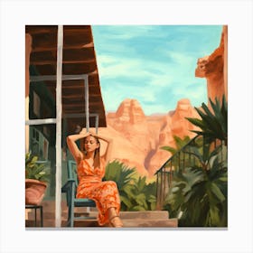 House in the canyon Canvas Print