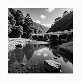 Black And White Bridge Canvas Print