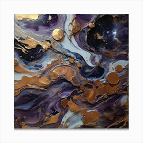 Purple And Gold Abstract Painting 1 Canvas Print