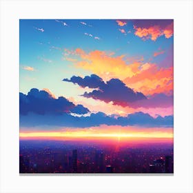 Anime City Skyline Canvas Print