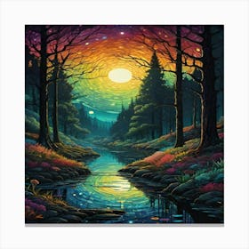 Rainbow In The Forest 1 Canvas Print