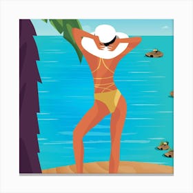 Woman On The Beach Canvas Print