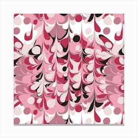 Pink And Black Marble Fluid Liquid Ink Drops Canvas Print