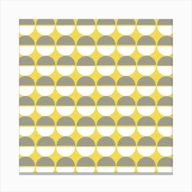 Yellow And Grey Circles Canvas Print