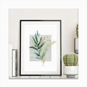 Watercolor Leaf Print Canvas Print