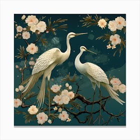 Asian Cranes 1 Canvas Print