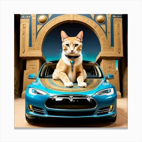 A painting of a Tesla car in the era of the Pharaohs
CAT 2 Canvas Print