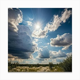 Cumulus Clouds Towering High Creating An Overcast Day In A Natural Outdoor Landscape Cumulus Clou (5) 1 Canvas Print