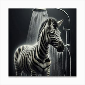 Zebra in the Shower Canvas Print