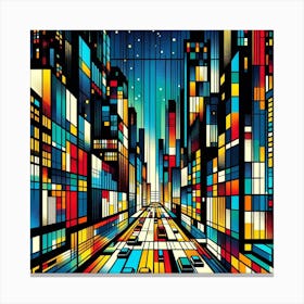 Cityscape At Night 1 Canvas Print