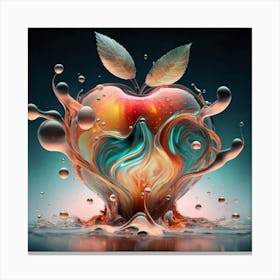 Apple In Water Canvas Print