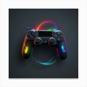 Rainbow Playstation Controller Canvas Print