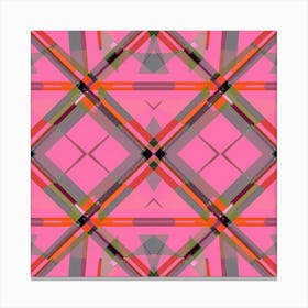 Pink Plaid Fabric Canvas Print