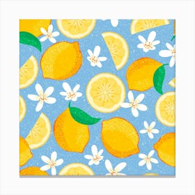 Lemons on Blue Canvas Print