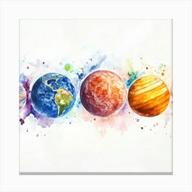 Watercolor Planets 1 Canvas Print