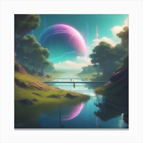 Space Landscape 11 Canvas Print