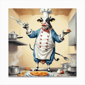 Chef Cow 17 Canvas Print