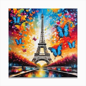 Paris With Butterflies 151 Canvas Print