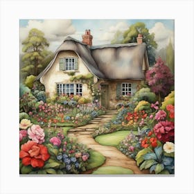 Cottage Garden art Canvas Print