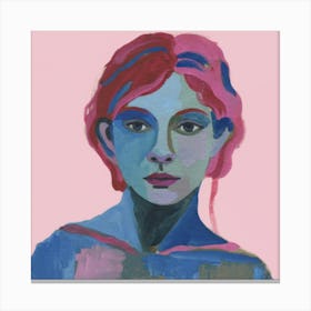 Deconstructed Blue And Pink Figure 3 Canvas Print