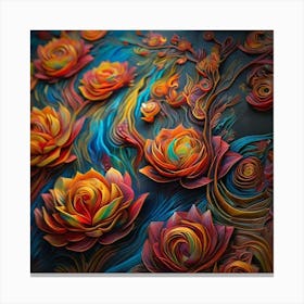 Abstract Roses Canvas Print