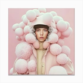 Girl In A Pink Coat Canvas Print