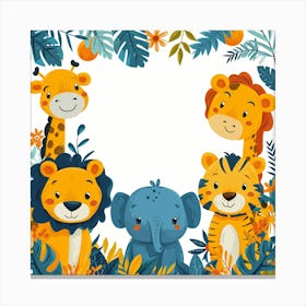 Cute Zoo Animals Canvas Print