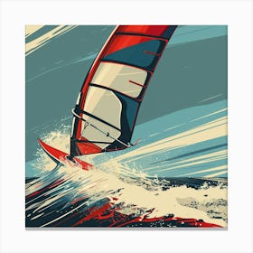 A Windsurfing Vector Design Illustration 1718707331 1 Canvas Print