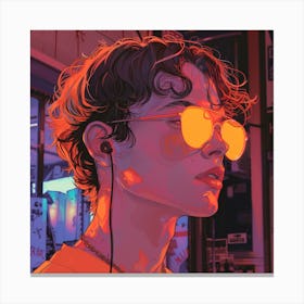 Girl With Sunglasses Canvas Print