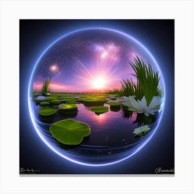 Water Lily Sphere Canvas Print