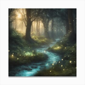 Fireflies In The Forest Canvas Print