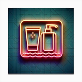 Neon Sign For Bathroom Canvas Print