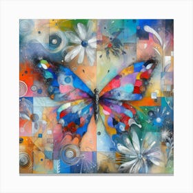 Colourful Surreal Butterfly v1 Canvas Print