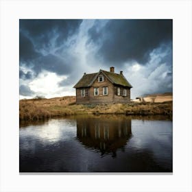 Firefly Reflected Old House Beneath Moody Clouds 66810 (2) Canvas Print