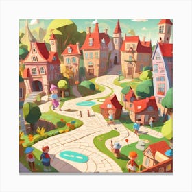 Cartoon City Canvas Print