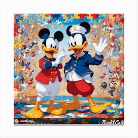 Mickey and Donald  Canvas Print