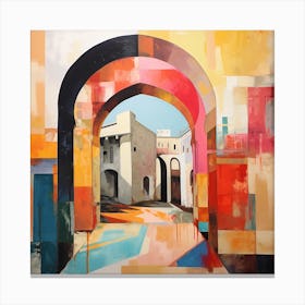 Abstract Contemporary Art Print - Through The Archway of Colour Canvas Print