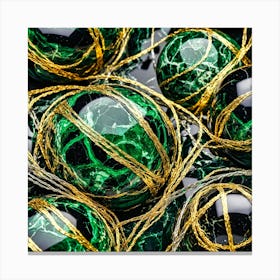 Green Marble and Gold 2 Canvas Print