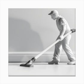 Portrait Of A Cleaning Man Canvas Print