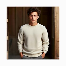 Mock Up Jumper Blank Plain Sweater Pullover Knit Cotton Wool Fleece Soft Comfy Cozy M (38) Canvas Print