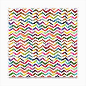 Chevron Stripes Multicolored Square Canvas Print