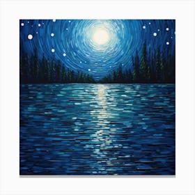 Moonlight Over Lake Canvas Print