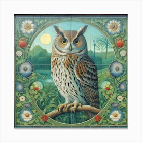 Owl On A Branch Canvas Print