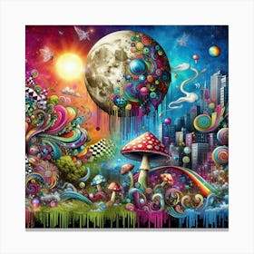 Psychedelic City 9 Canvas Print