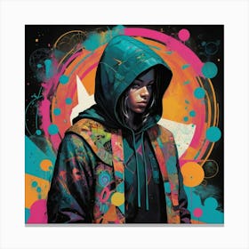 Girl In A Hoodie Canvas Print