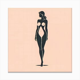 Evolving Silhouette II: Illustration Of A Nude Woman Canvas Print